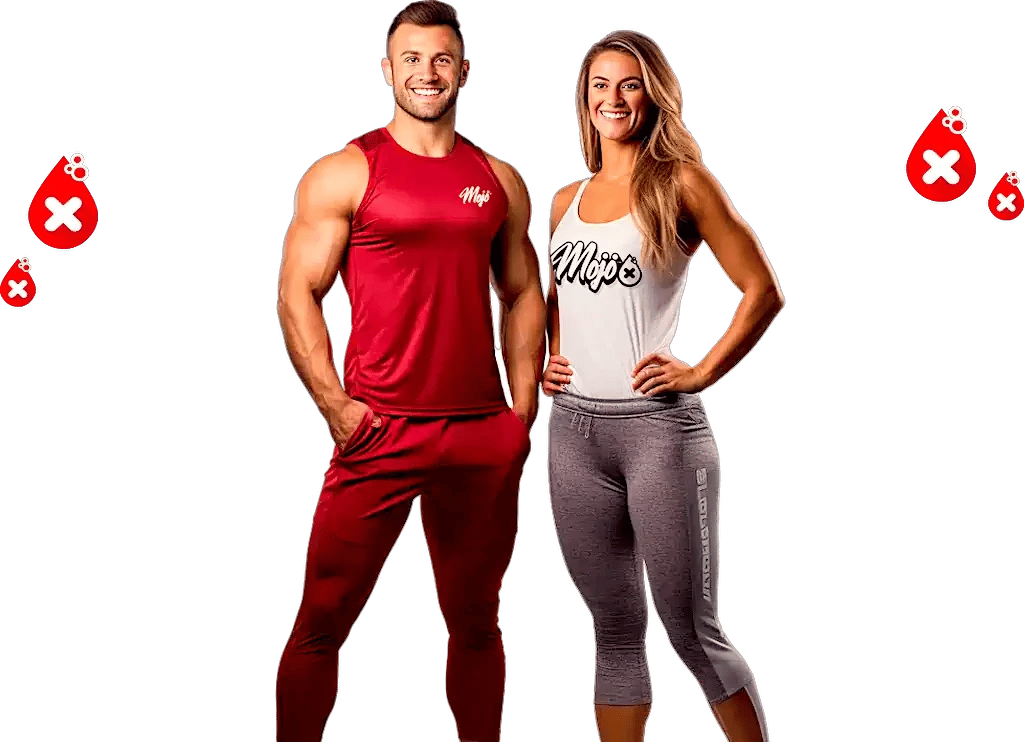Homme et femme athlétiques en tenue d'entraînement Mojo